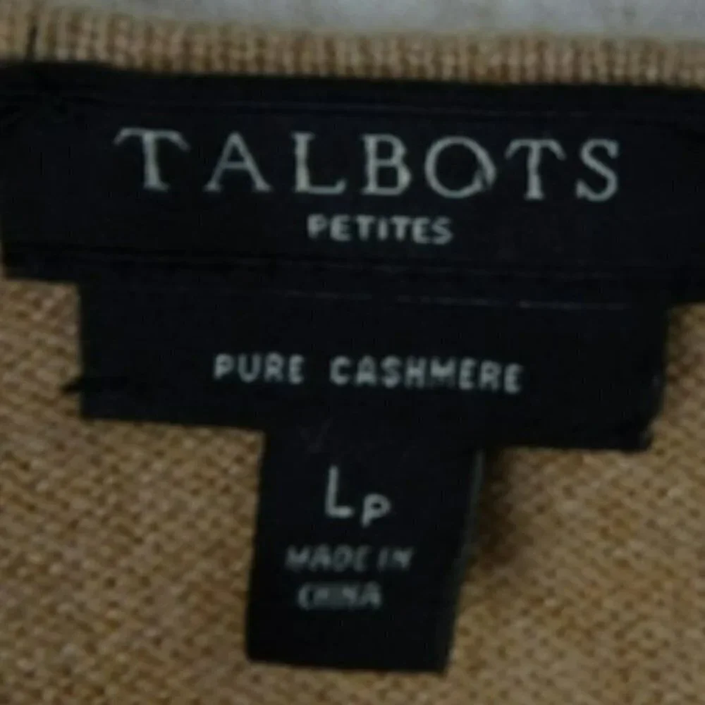 Talbots Tan Pure Cashmere Shirt Petite Size LP